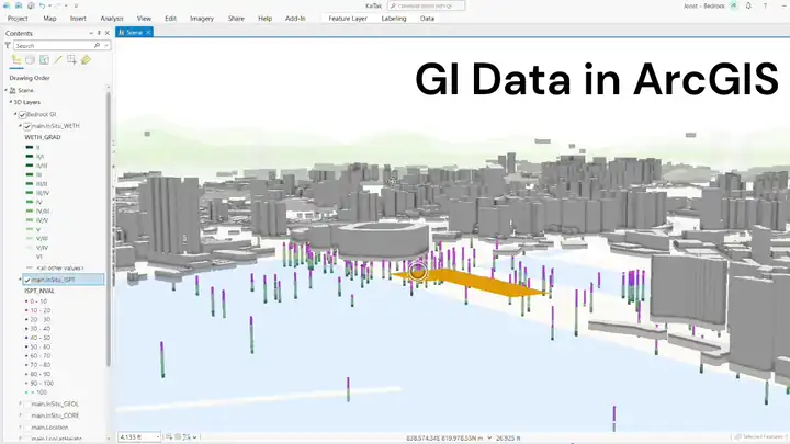 Subsurface data visualized in ArcGIS